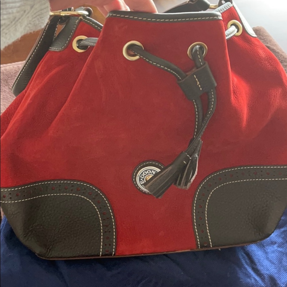Red and Black Suede Dooney and Burke